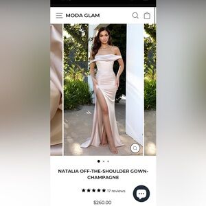 MODA GLAM BRIDESMAID DRESS CHAMPAGNE